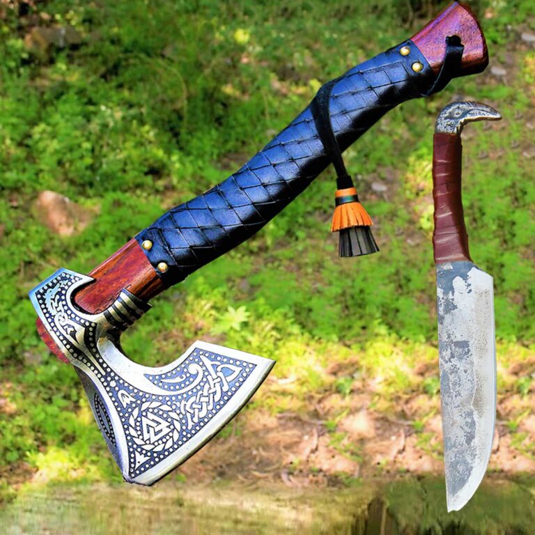 Handmade Viking Axe and Hunting Knife Gift Item